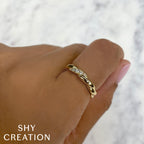 0.12CT 14K Y/G DIAMOND TWISTED BAND