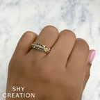 0.26CT 14K Y/G DIAMOND LADY'S BAND