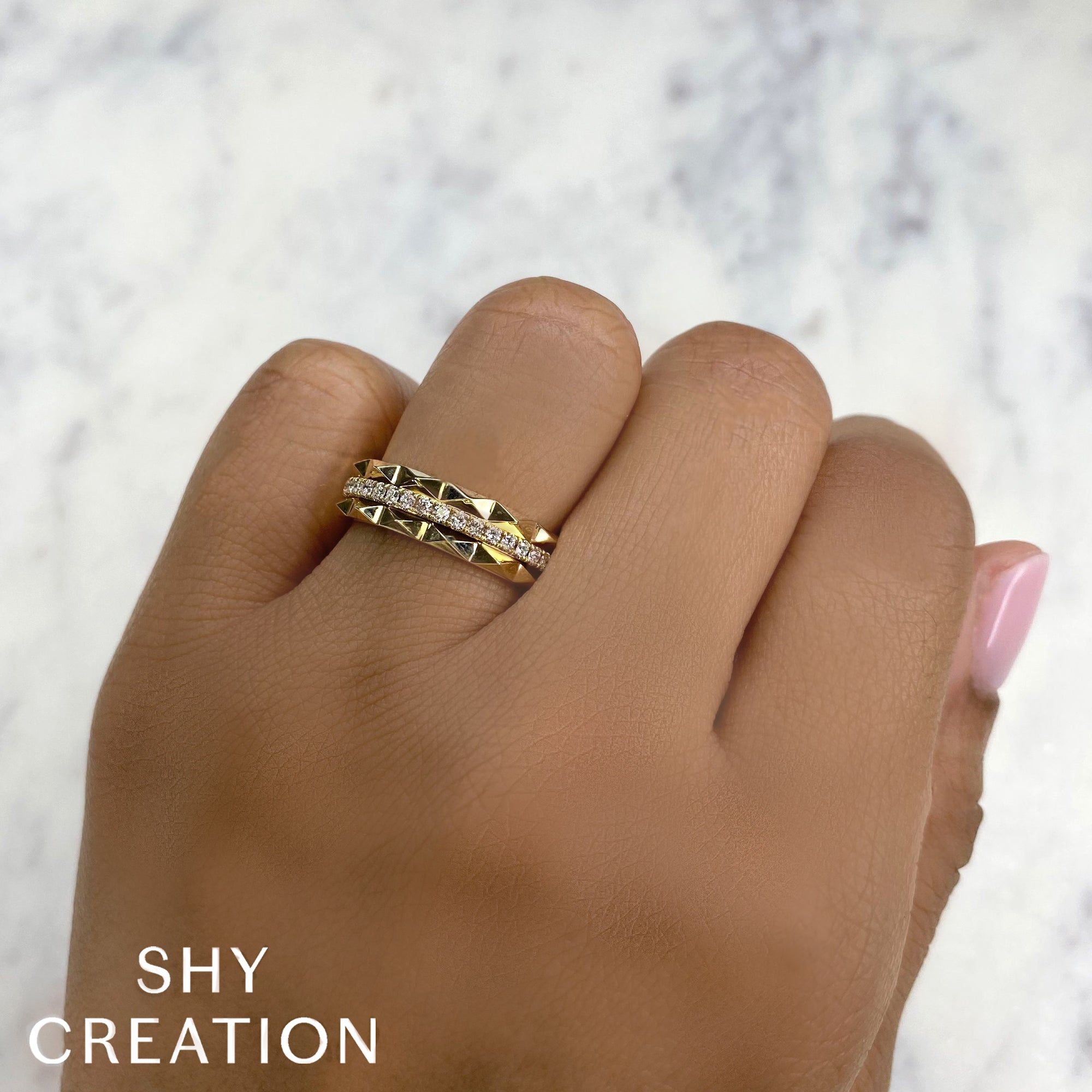 0.26CT 14K Y/G DIAMOND LADY'S BAND