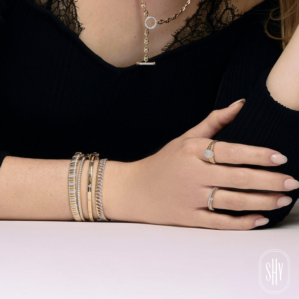 0.88CT 14K Y/G DIAMOND LINK BRACELET