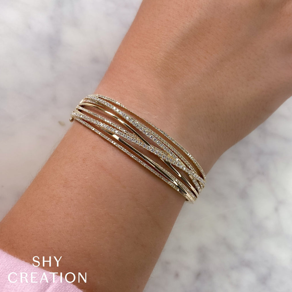 1.64CT 14K W/G DIAMOND BRIDGE BANGLE