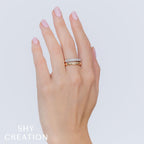 0.32CT 14K Y/G DIAMOND PAVE RING