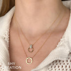 0.07CT 14K Y/G DIAMOND CIRCLE NECKLACE