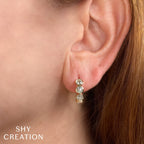 1.50CT 14K Y/G DIAMOND BEZEL HUGGIE EARRING