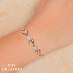0.78CT 14K2T Y/W DIAMOND PAVE HEART BRACELET