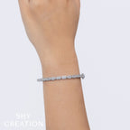 0.65CT 14K W/G DIAMOND BAGUETTE BANGLE