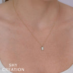 0.09CT 14K Y/G DIAMOND BAGUETTE NECKLACE