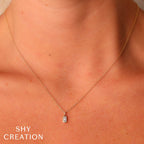 0.07CT 14K Y/G DIAMOND BAGUETTE NECKLACE