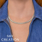 3.07CT 14K W/G DIAMOND BAGUETTE NECKLACE