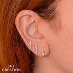 0.39CT 14K W/G DIAMOND HUGGIE EARRING
