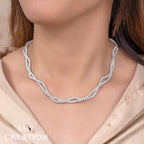 2.53CT 14K W/G DIAMOND TWISTED DOUBLE STRAND NECKLACE
