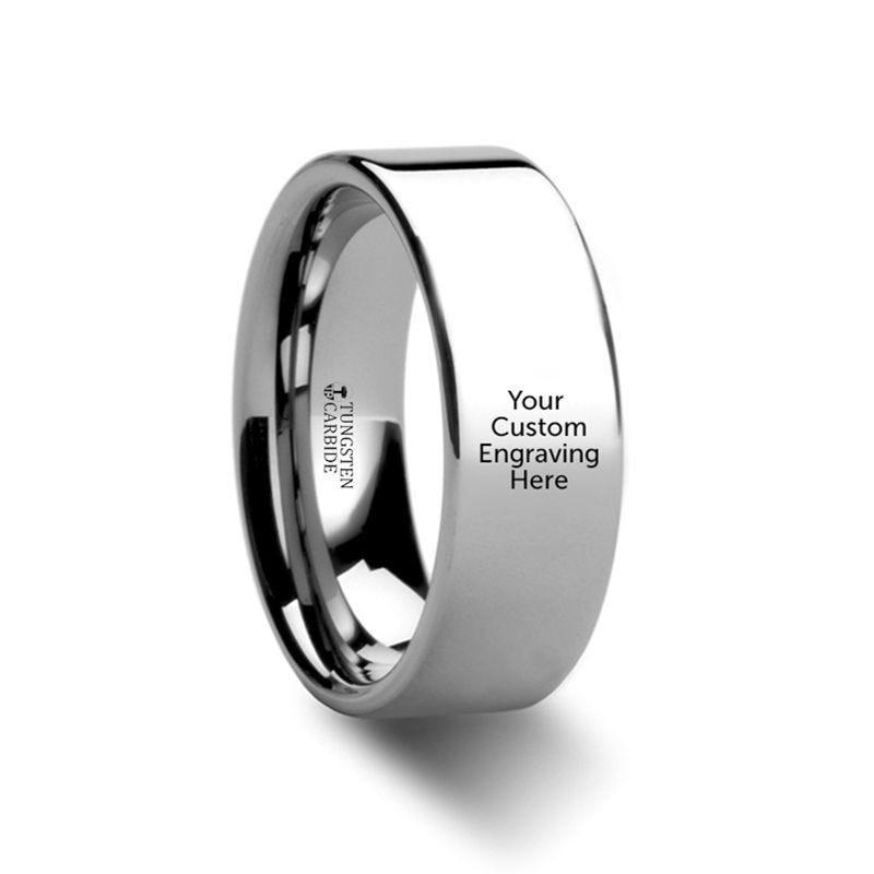Custom Image Engraving Polished Tungsten Engraved Ring Jewelry - 2mm - 12mm - Thorsten Rings