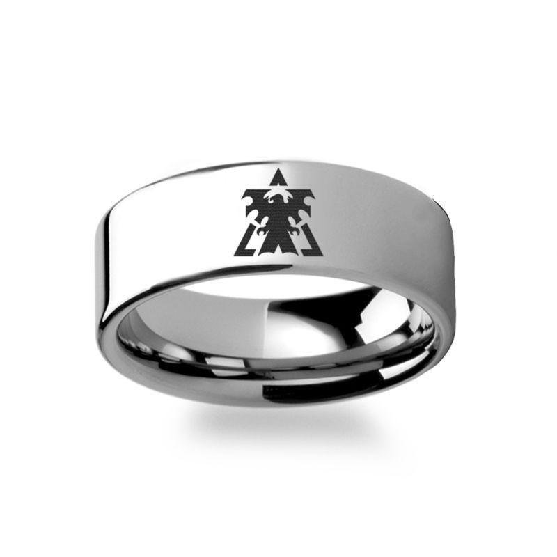 Starcraft 2 Wings of Liberty Terran Symbol Polished Tungsten Engraved Ring Jewelry - 2mm - 12mm - Thorsten Rings