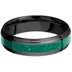 Zirconium with Polish , Polish Finish and Malachite Inlay