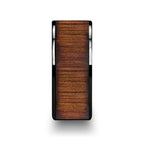 ATREUS Polished Black Ceramic Flat Wedding Band with Koa Wood Inlay - 6mm - 10mm