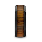 LINDEN Black Ceramic Polished Finish Men’s Domed Wedding Band with Koa Wood Inlay - 8mm