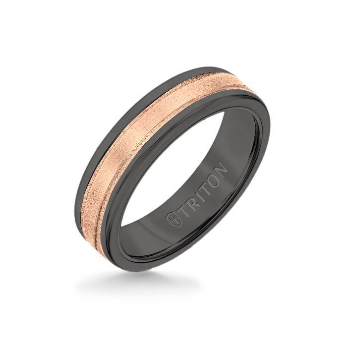 Triton Tungsten Carbide and 14K Gold Wedding Band Ring