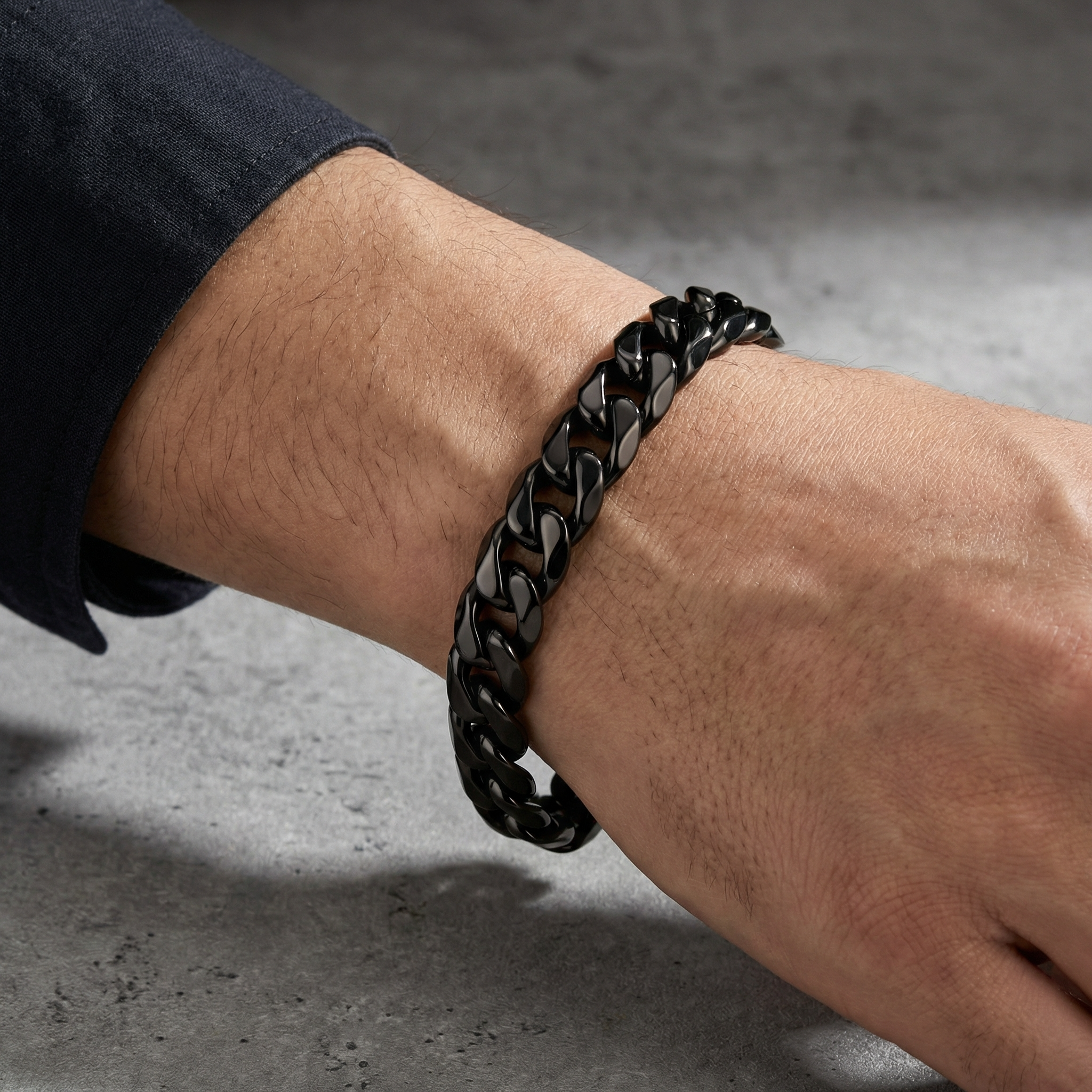 Black Stainless Steel 14mm Chain - 9 Inch