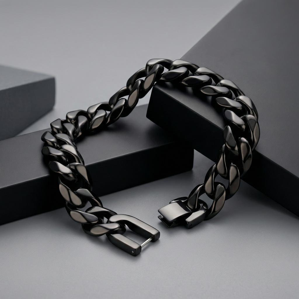 Black Stainless Steel 14mm Chain - 9 Inch