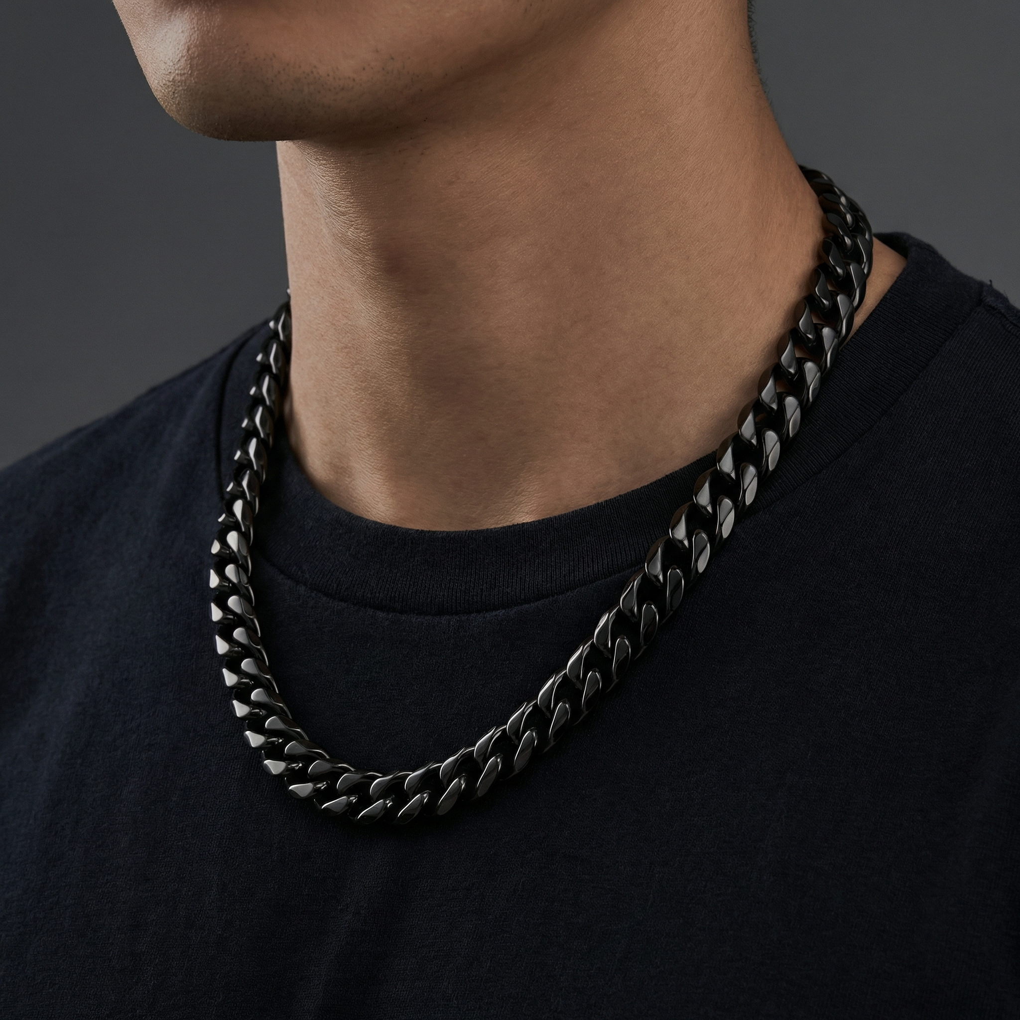 Black Stainless Steel 14mm Chain - 22 Inch