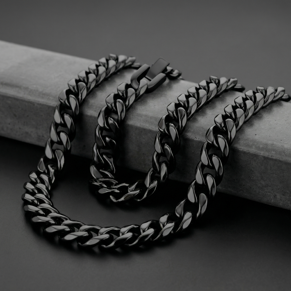 Black Stainless Steel 14mm Chain - 22 Inch