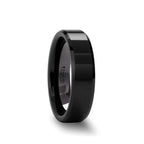CITAR Polished Finish Black Ceramic Ring with Beveled Edges - 4mm - 12mm