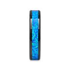 QUANTUM Black Ceramic Ring with Blue Green Opal Inlay - 4mm - 10mm