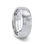 DYNAMO Domed Brushed Finish Cobalt Men's Wedding Ring With Rope Patterned Edges - 8mm - Thorsten Rings