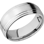 14K White Gold with Satin , Polish Finish