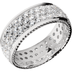 14K White Gold with Polish Finish and 14K White Gold Inlay