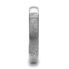 Fingerprint Engraved Domed Tungsten Brushed Ring- Perseus - 4mm - 12mm