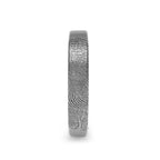 Fingerprint Engraved Flat Pipe Cut Tungsten Brushed Ring - Mercury - 4mm - 12mm