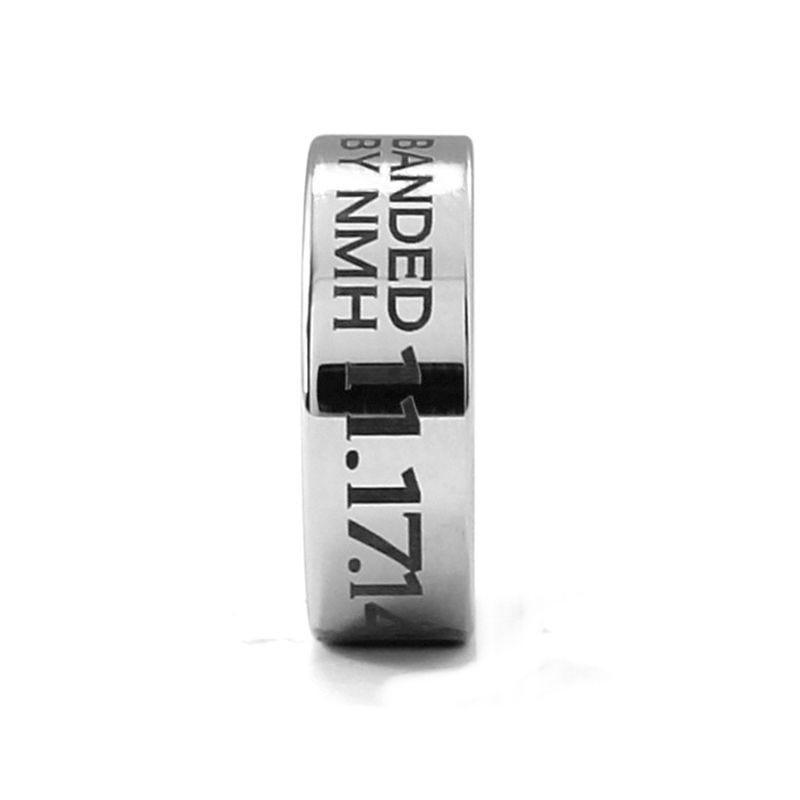 Duck Band Engraved Flat Tungsten Ring Polished - 4mm - 12mm