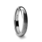 Fingerprint Engraved Domed Tungsten Ring Polished - Dominus - 4mm - 12mm