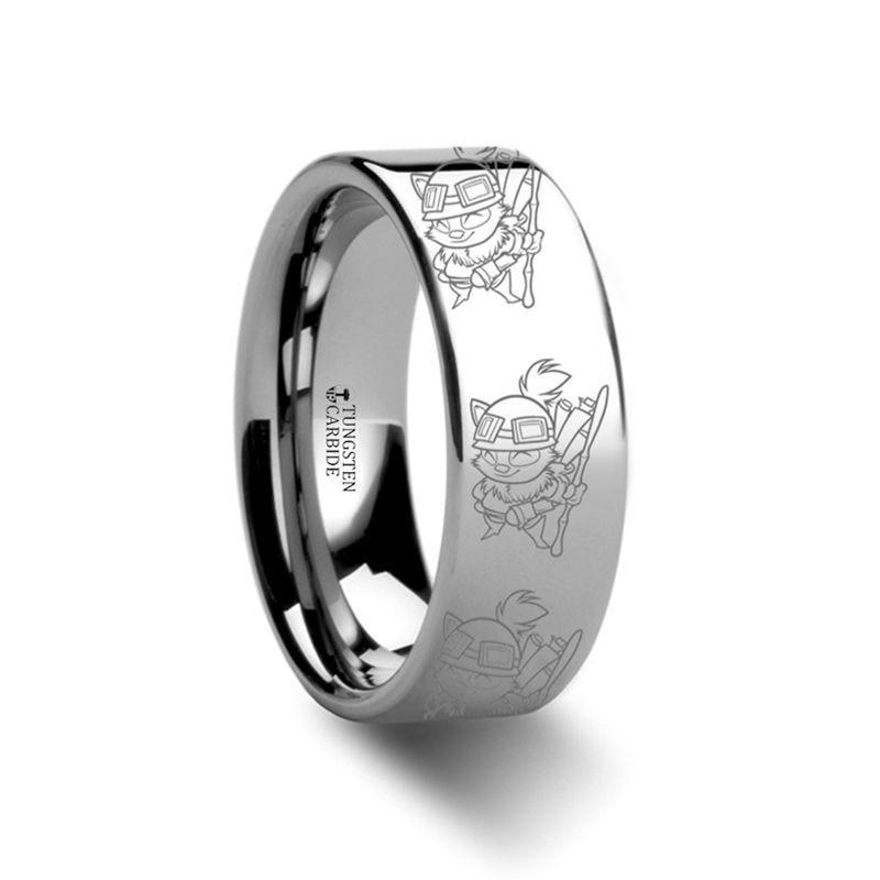 Teemo Swift Scout Polished Tungsten Engraved Ring League of Legends Jewelry - 4mm - 12mm - Thorsten Rings
