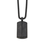 Stainless Steel Pendant with Carbon Fiber Inlay and 22 Inch Matching Chain