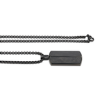 Stainless Steel Pendant with Carbon Fiber Inlay and 22 Inch Matching Chain