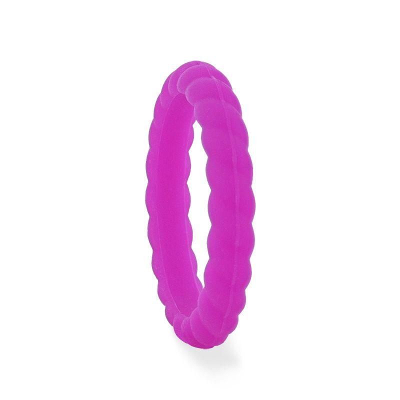 AMETHYST Stackable Twist Silicone Ring for Women Purple Comfort Fit Hypoallergenic by Thorsten - 2mm - Thorsten Rings