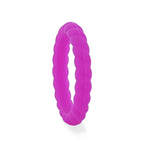 AMETHYST Stackable Twist Silicone Ring for Women Purple Comfort Fit Hypoallergenic by Thorsten - 2mm - Thorsten Rings