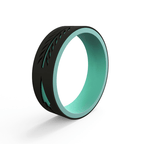 ARROW Women's Black & Aqua Strata Arrow Silicone Band - 6mm - Thorsten Rings