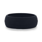 GROOVY Dual Groove Silicone Ring for Men and Women Black Comfort Fit Hypoallergenic Thorsten - 8mm