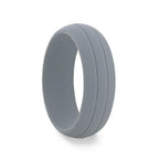 HAMMER Dual Groove Silicone Ring for Men and Women Grey Comfort Fit Hypoallergenic Thorsten - 8mm - Thorsten Rings