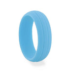 FIJI Dual Groove Silicone Ring for Men and Women Light blue Comfort Fit Hypoallergenic Thorsten - 8mm - Thorsten Rings