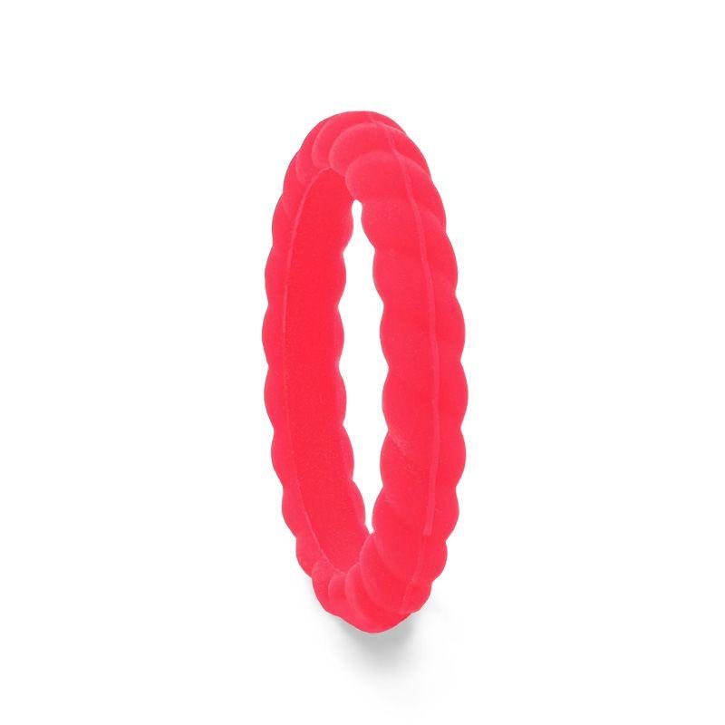 HORTENCIA Stackable Twist Silicone Ring for Women Pink Comfort Fit Hypoallergenic Thorsten - 2mm - Thorsten Rings