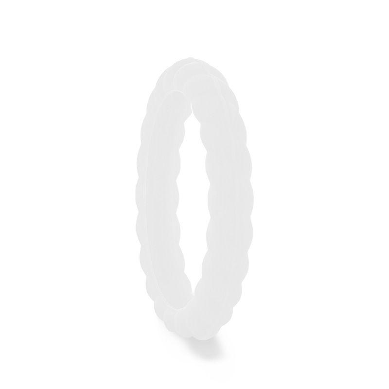 SNOW Stackable Twist Silicone Ring for Women White Comfort Fit Hypoallergenic Thorsten - 2mm - Thorsten Rings