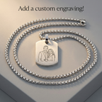 Stainless Steel Dog Tag Pendant with 22in Steel Chain