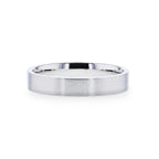 ARISTA Silver Brushed Finish Flat Style Women's Wedding Band - 4mm