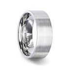 ARISTOCRAT Silver Brushed Finish Flat Style Wedding Band - 4mm & 8mm - Thorsten Rings
