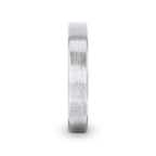 CASPER Silver Brushed Center Flat Style Wedding Band With Beveled Edges - 4mm & 8mm