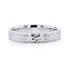 SILVERADO Silver Hammered Finish Flat Style Wedding Band - 4mm & 8mm